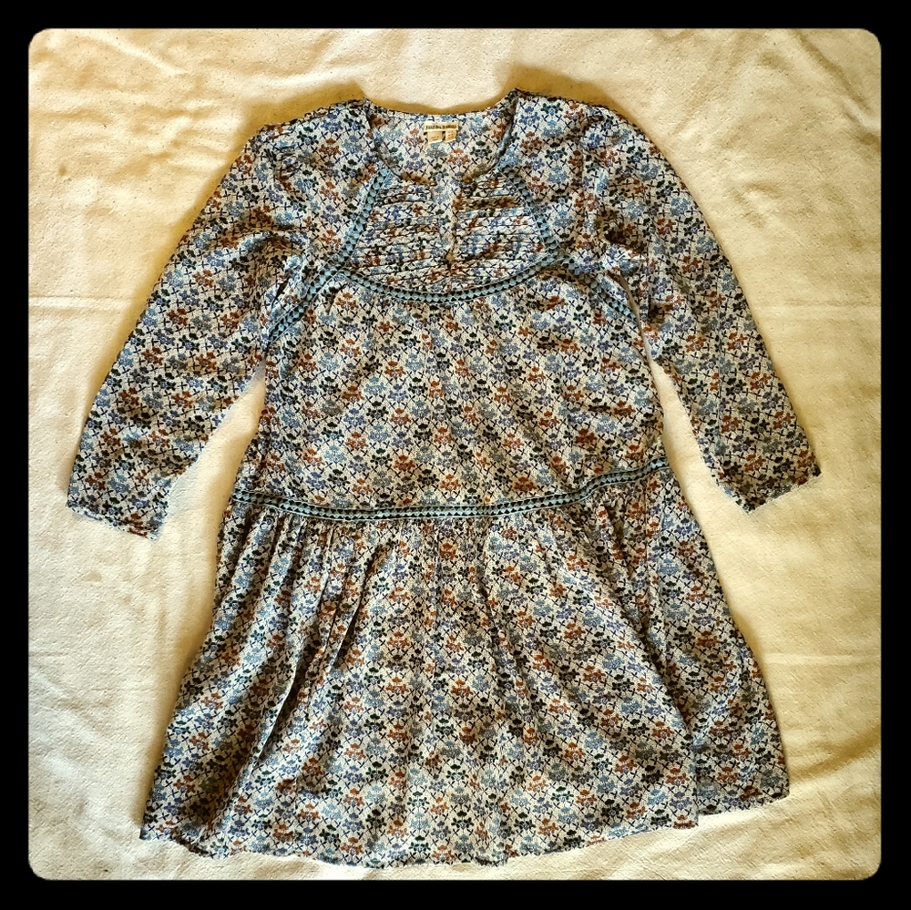 Powder Blue Sheer Floral Dress (Anthropologie)